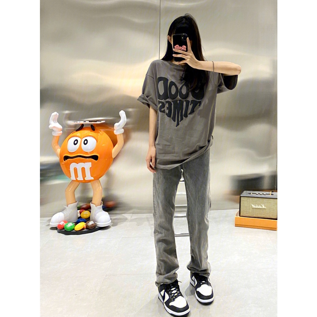 Quần Jean Lưng Cao Ống Suông Thời Trang Retro Đường Phố Mỹ Cho Nữ