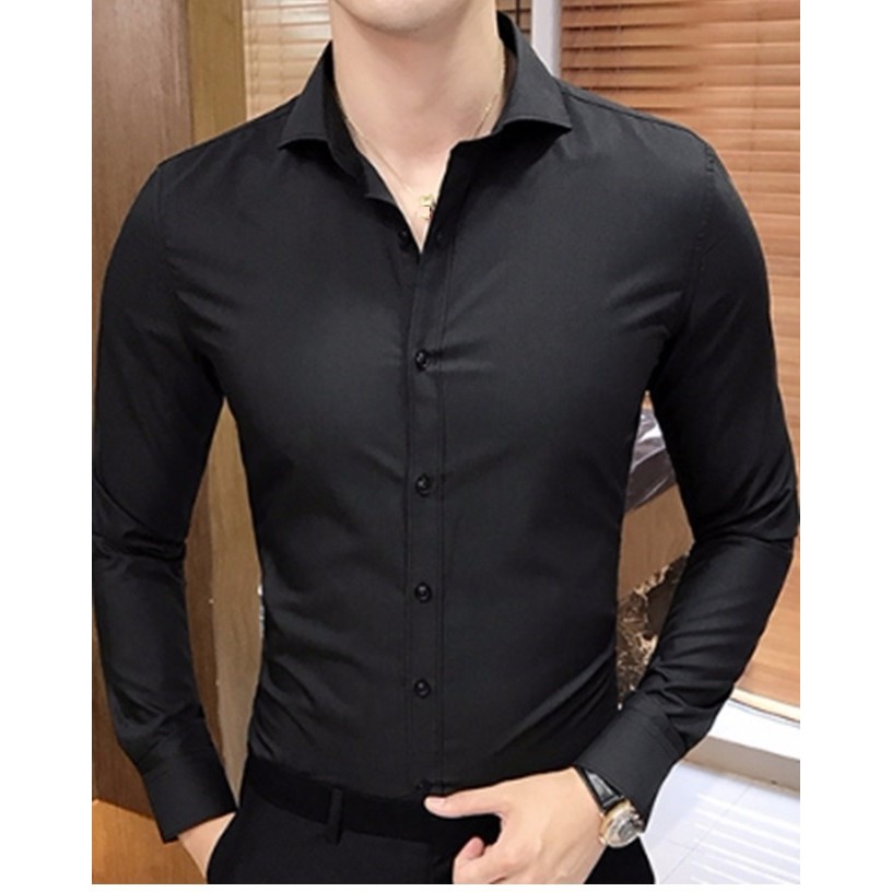 Áo Sơ mi nam đỏ đô dài tay vải không nhăn mịn mát