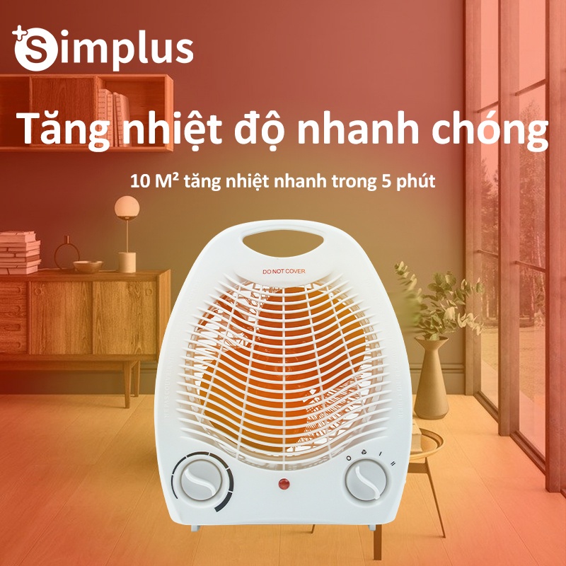 【Ready Stock】Máy sưởi  Simplus máy sưởi gia đình mini 2000W Máy sưởi phòng tắm phòng ngủ máy sưởi nhỏ nóng nhanh
