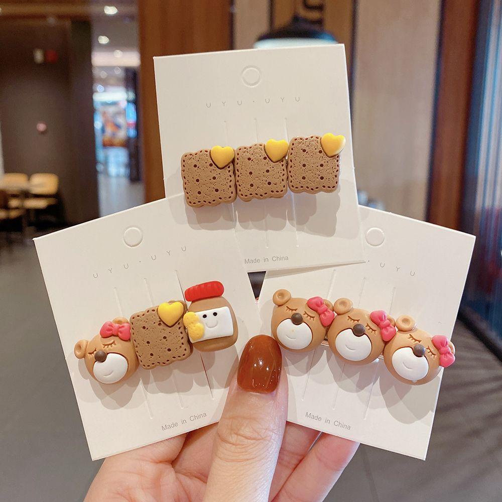 TWINKLE Kẹp Tóc Hình Bánh Quy Hoạt Hình Ngọt Ngào Cho Nữ