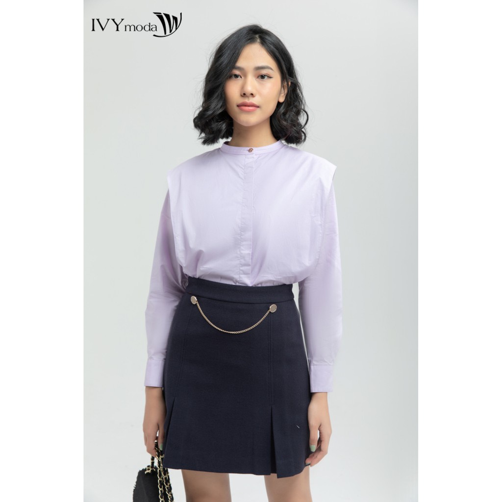 Áo sơ mi nữ Tím Lavender IVY moda MS 17B8434