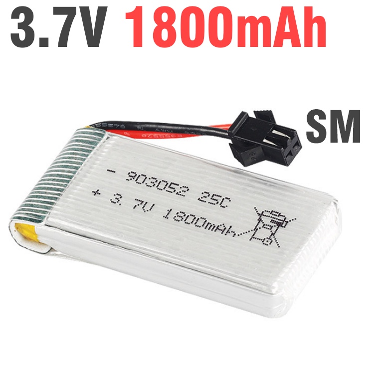 Pin sạc 3.7v 1800mah cổng Sm dùng cho flycam máy bay điều khiển từ xa