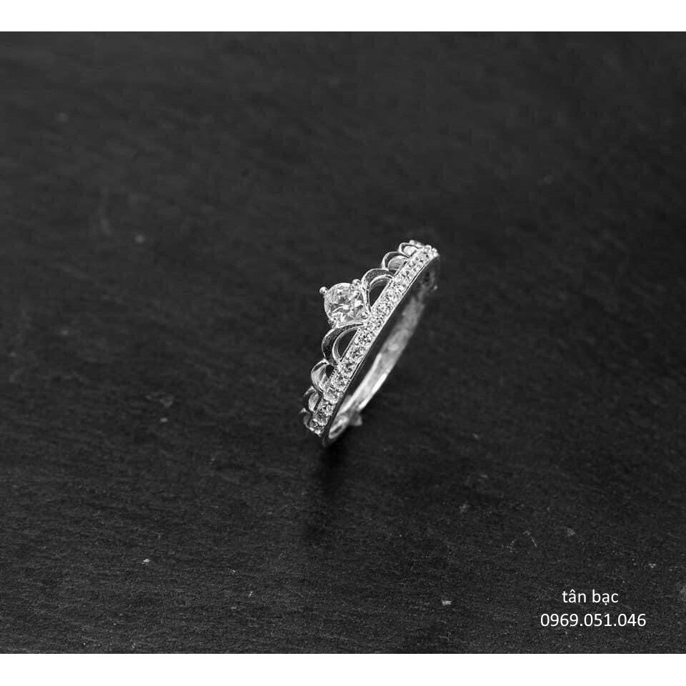 Nhẫn bạc nữ, Nhẫn vương miện nữ hoàng - nhẫn cầu hôn - BẠC NGỌC TÂN - bạc nguyên chất , nhẫn nữ bạc đẹp , nhẫn giá rẻ ạ