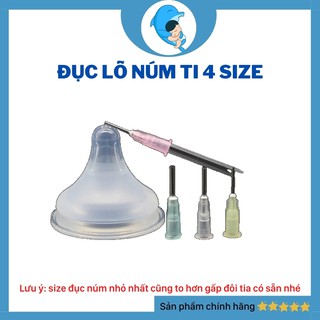  Set 4 Size Dụng Cụ Đục Lỗ Núm Ti/Ty Giúp Sữa Chảy Thuận Lợi Hơn