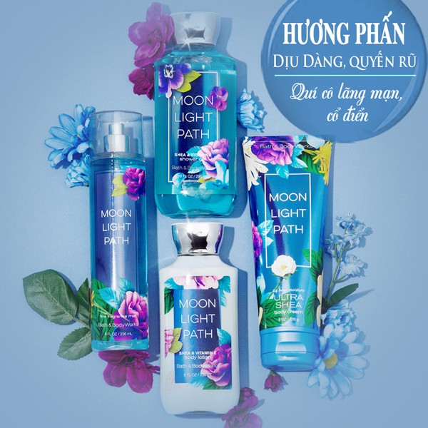 [Auth] Sản Phẩm Tắm Dưỡng Xịt Thơm Toàn Thân Lưu Hương Mịn Da Bath & Body Works - Moonlight Path