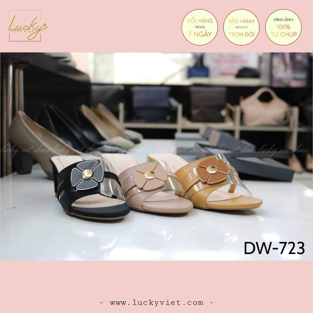 (New, ảnh thật 100%) Guốc nữ Lucky đính hoa xinh xắn