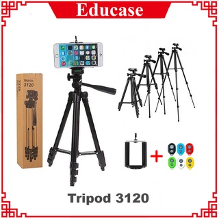 Giá đỡ điện thoại 3120 -kèm kẹp điện thoại 3 chân-Gậy livestream, quay tiktok ,quay video,chụp ảnh chống rung Educase