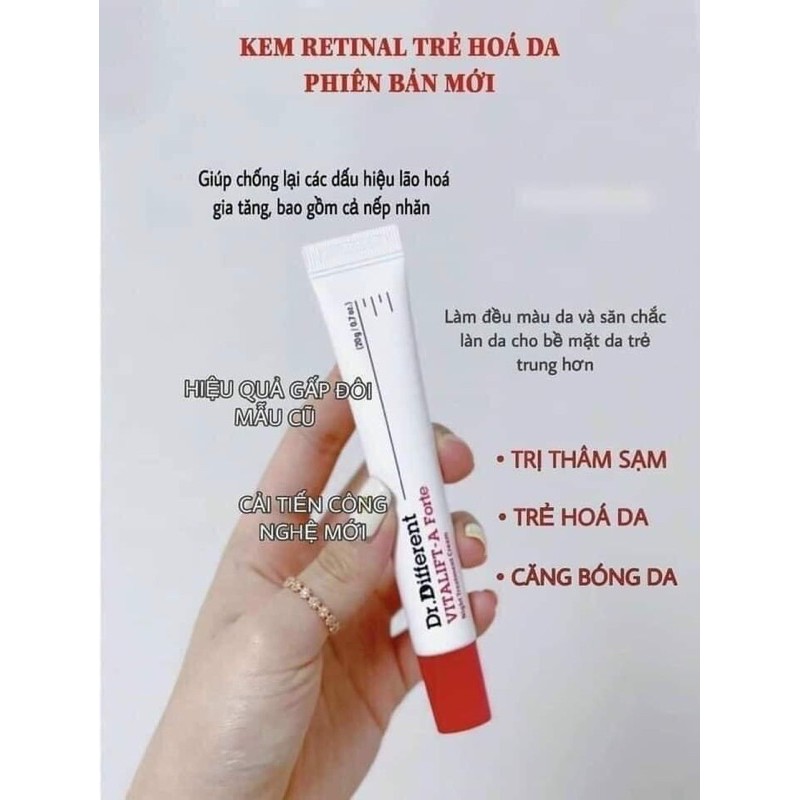 [Mẫu mới 2021] Kem dưỡng da Dr.different Vita A Cream Forte Retinal (0.1%- 0.05%)