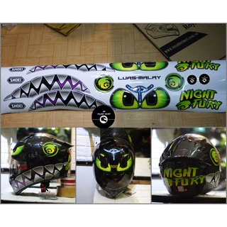 Tem Night Fury dán mũ bảo hiểm fullface