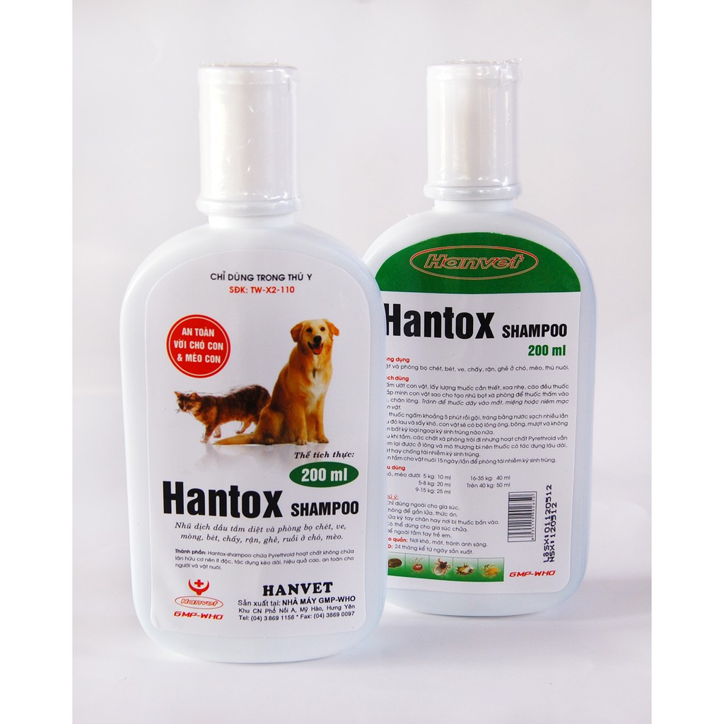 Sữa tắm Hantox Shampoo 200ml dành cho chó mèo