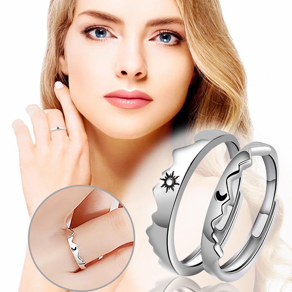 LILYES Nhẫn Hở HìNh MặT Trăng Và MặT Trăng ThờI Trang Cho Nam Nữ