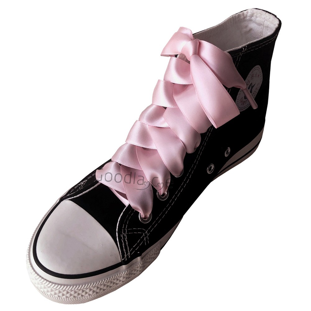 Dây ruy băng buộc giày thể thao bằng satin bản rộng 2cm dài 80-100cm cho người lớn và trẻ em
