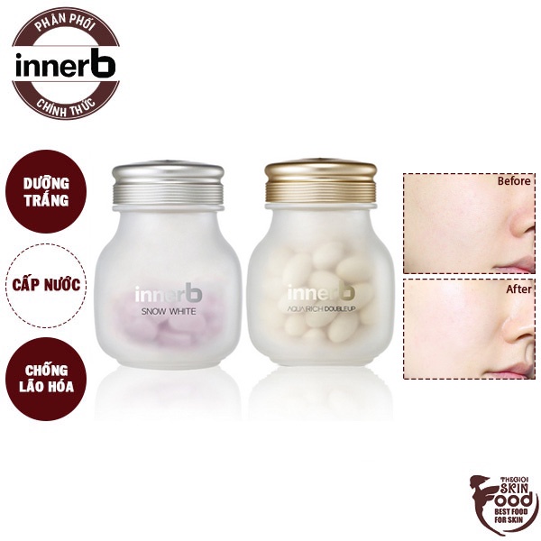Viên Uống Cấp Nước Dưỡng Da Trắng Sáng, Chống Nắng CJ Innerb Snow White