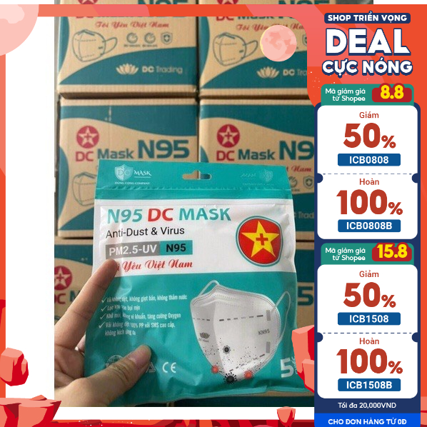 Khẩu trang y tế N95 DC Mask Chính hãng giá rẻ (Thùng 200 chiếc)