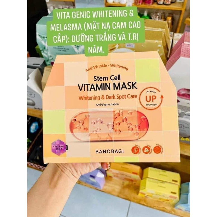 Hộp 10 Miếng Mặt Nạ Banobagi Stem Cell Vitamin Mask Mẫu 2022