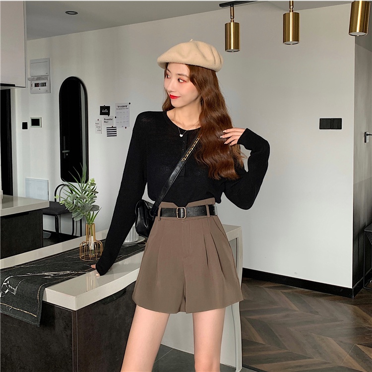 Quần Short Nữ Cao Cấp Cạp V Cao tôn dáng không kèm đai 555
