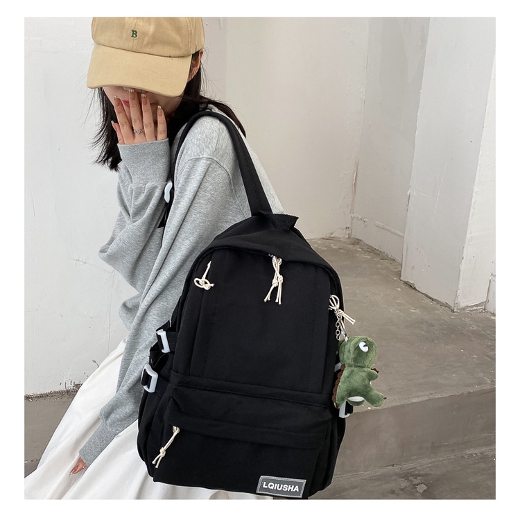 Balo JASMIN NOIR vải canvas cỡ lớn thiết kế đơn giản thời trang đi học/ du lịch dành cho nữ