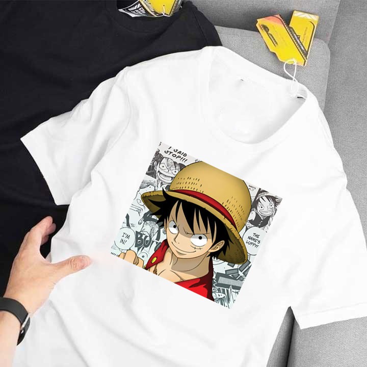 ÁO PHÔNG CỘC TAY Luffy - One Piece - ĐẢO HẢI TẶC-MŨ RƠM CÓ SIZE TRẺ EM IN HÌNH HOẠT HÌNH COOL NGẦU HOT HOT HOT - 120681