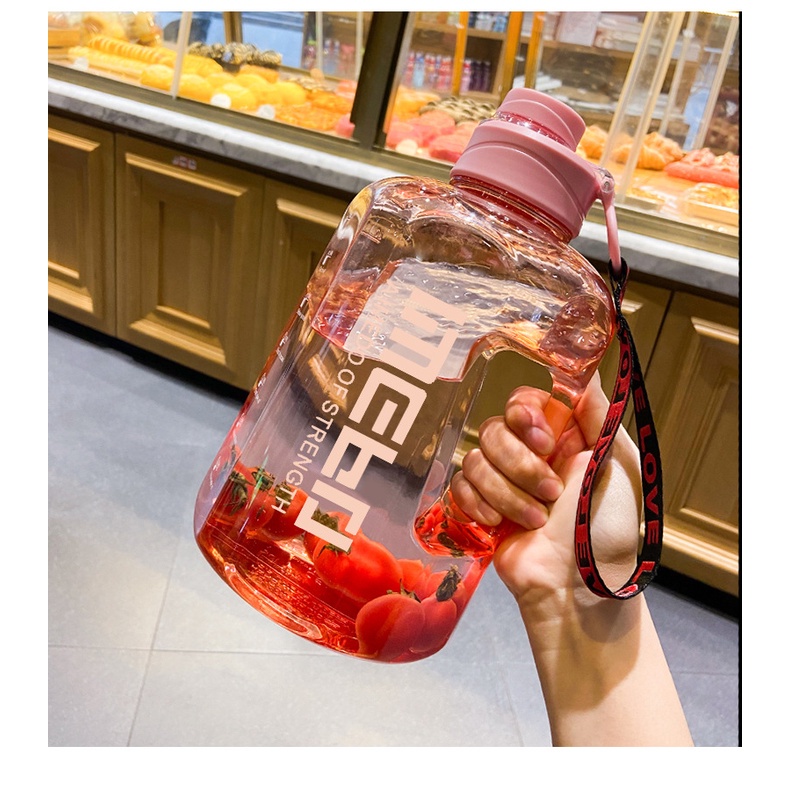 Bình nước tập gym, bình nước thể thao dung tích 2200ml 4 màu: trắng , đỏ, xanh lá, xanh dương