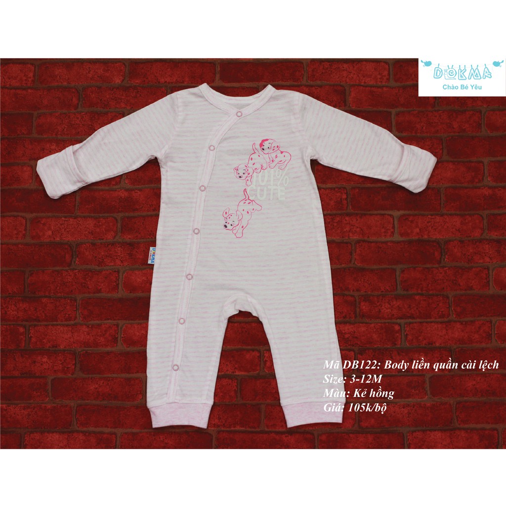 Body dài tay sơ sinh Dokma có bao tay DB122