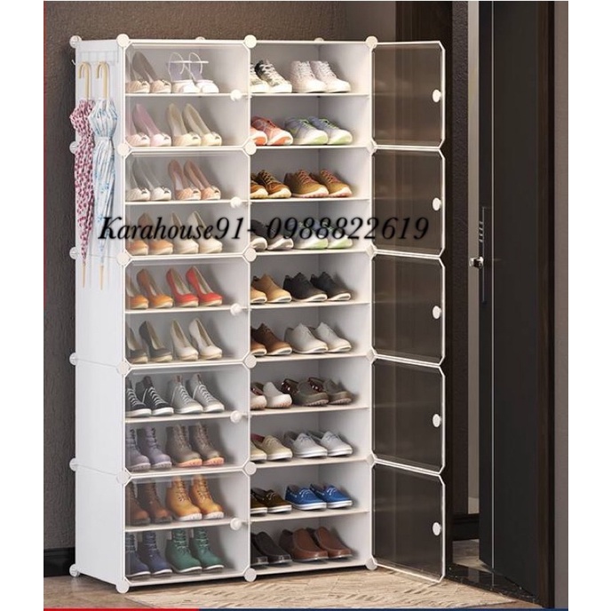 SALE- Tủ Đựng Giày Lắp Ghép 20 Ô chia ngăn. Mỗi ngăn để được 2 đôi.