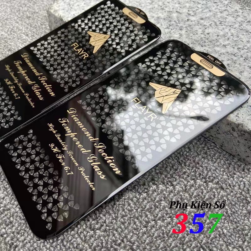 Cường Lực Iphone Viền Kim Cương full màn phủ Nano chống vân tay siêu mượt