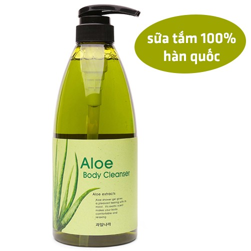 Sữa tắm loại bỏ bã nhờn tinh chất lô hội Welcos Aloe Body Cleanser Hàn Quốc 750ml - Hàng Chính Hãng