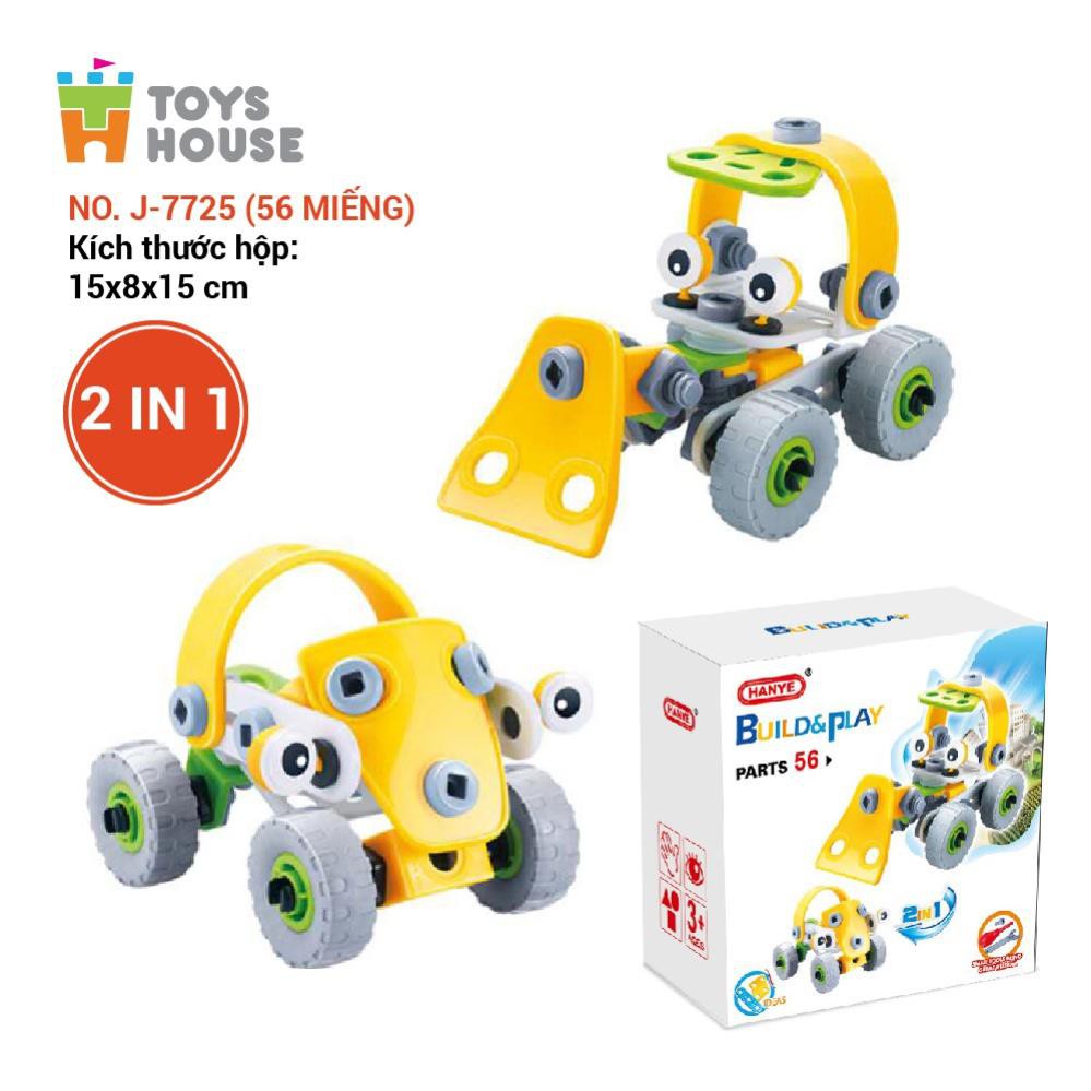 Đồ chơi giáo dục phát triển kỹ năng Stem lắp ghép mô hình xe mềm cho bé 2 trong 1 - Toyshouse