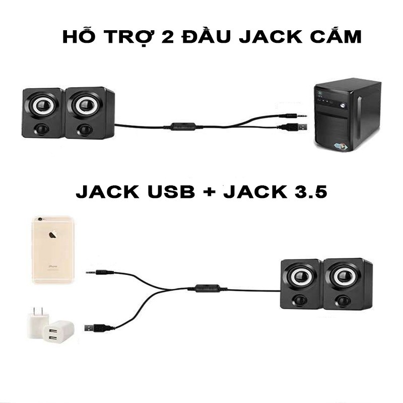 [Mã ELHACE giảm 4% đơn 300K] Loa Máy Tính - Loa Để Bàn Mini Nhỏ Gọn Âm Thanh Vượt Trội Cổng USB