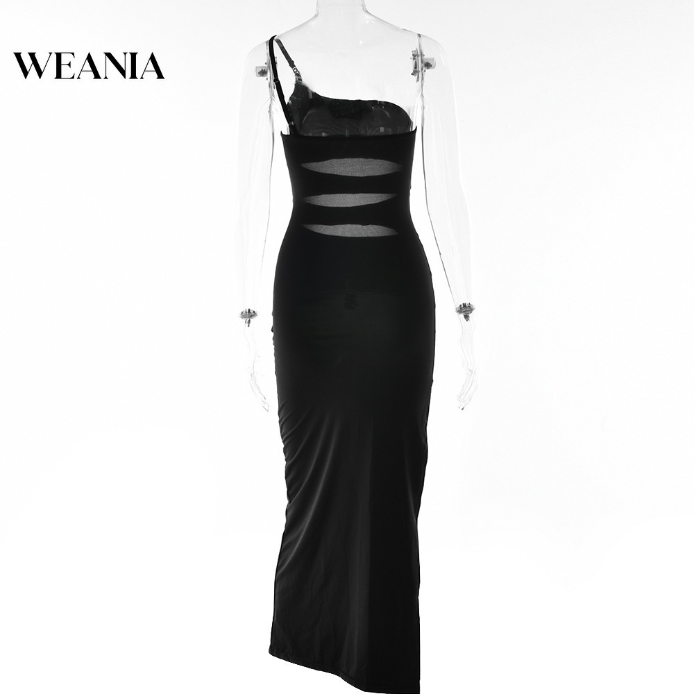 Đầm Dài Xẻ Tà Một Bên Vai Gợi Cảm Cho Nữ