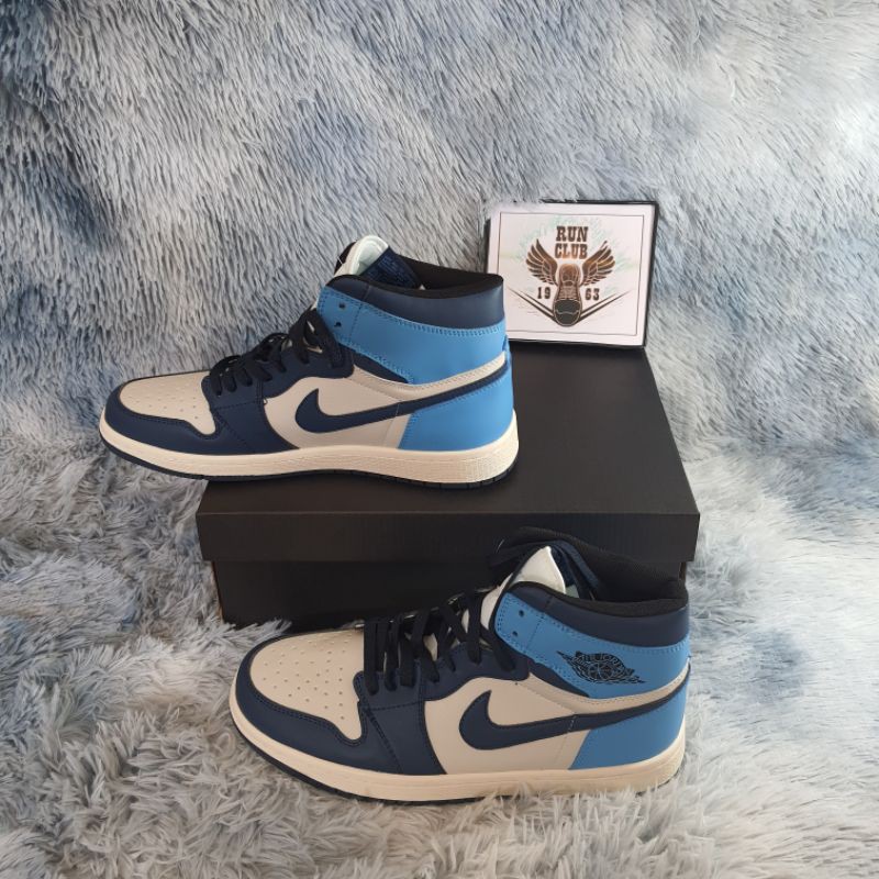 [Ảnh thật] giầy thể thao Jordan 1 cổ cao xanh trắng thời trang | BigBuy360 - bigbuy360.vn