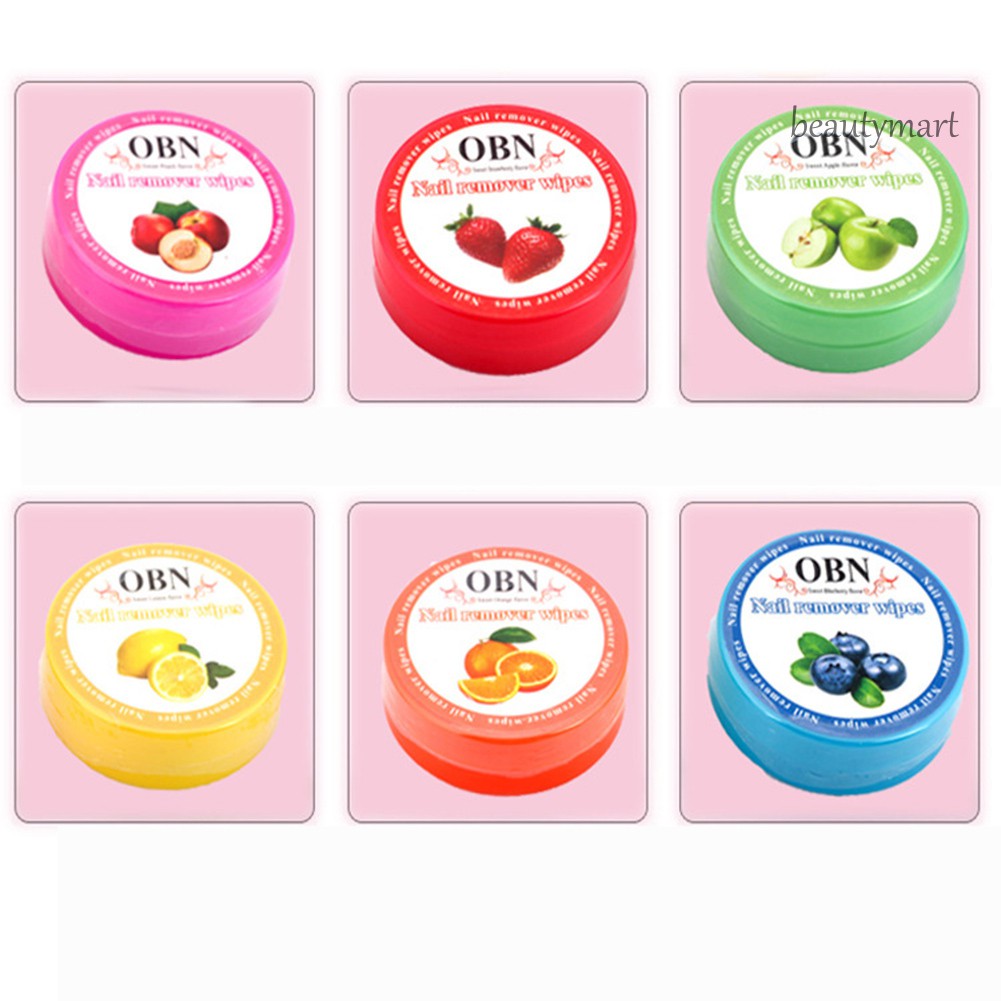 [Hàng mới về] Hộp khăn ướt tẩy sơn móng tay hương trái cây sử dụng một lần