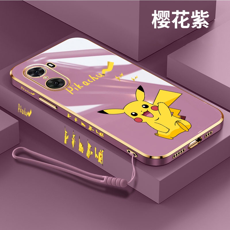 Ốp Điện Thoại Mềm In Hình Pikachu Dễ Thương Kèm Dây Đeo Cho Samsung A71 A51 A31 A21S A02S M02S A20s A11 M11