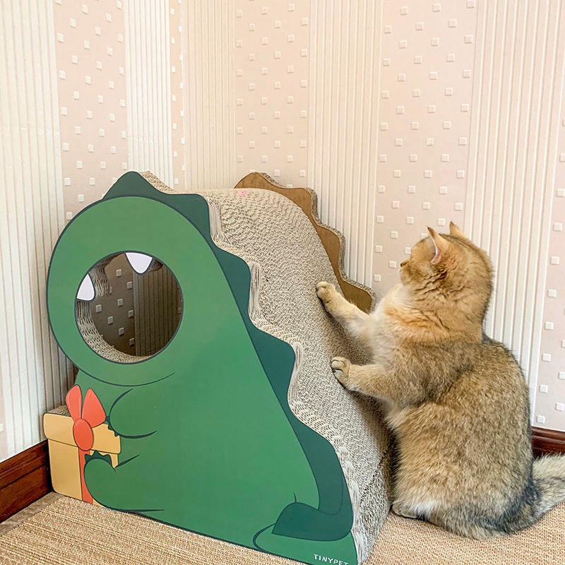 bảng cào mèo gỗ nguyên khối siêu bền ô tô nhỏ khủng long tôn mèo bảng móng vuốt mài sofa mèo lớn mèo cào tổ