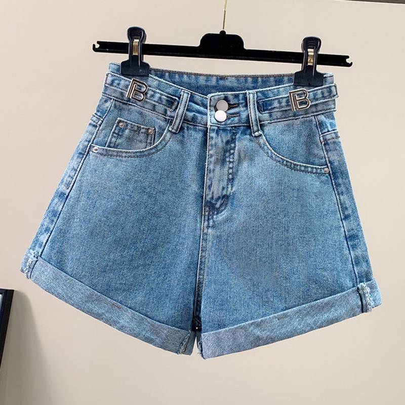 Quần Short Denim Phong Cách Hàn Quốc 164482 Quần Short Chữ a Lưng Cao Thời Trang Cá Tính