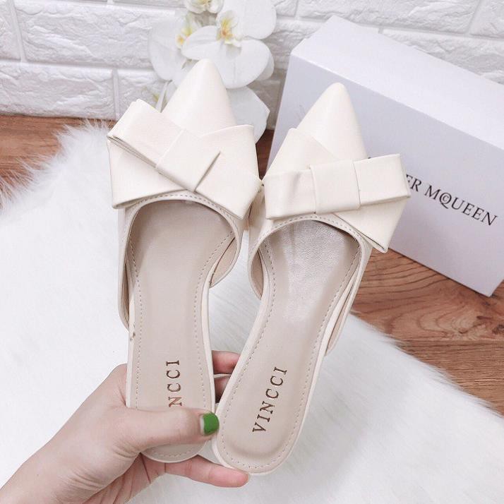 A11 - Giày nữ, sục nữ mũi nhọn 3 cánh, đế 2 cm | BigBuy360 - bigbuy360.vn