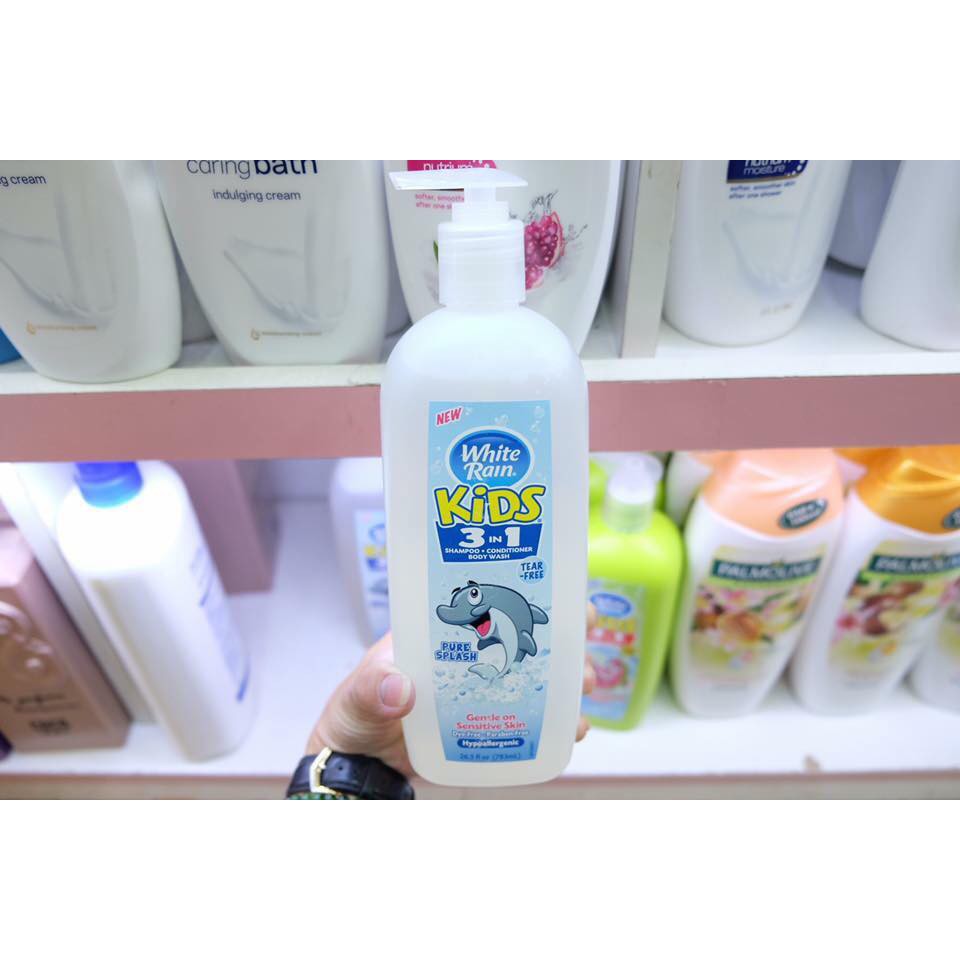 Sữa tắm gội xả cho bé White Rain Kids 3 in 1 783ml của Mỹ