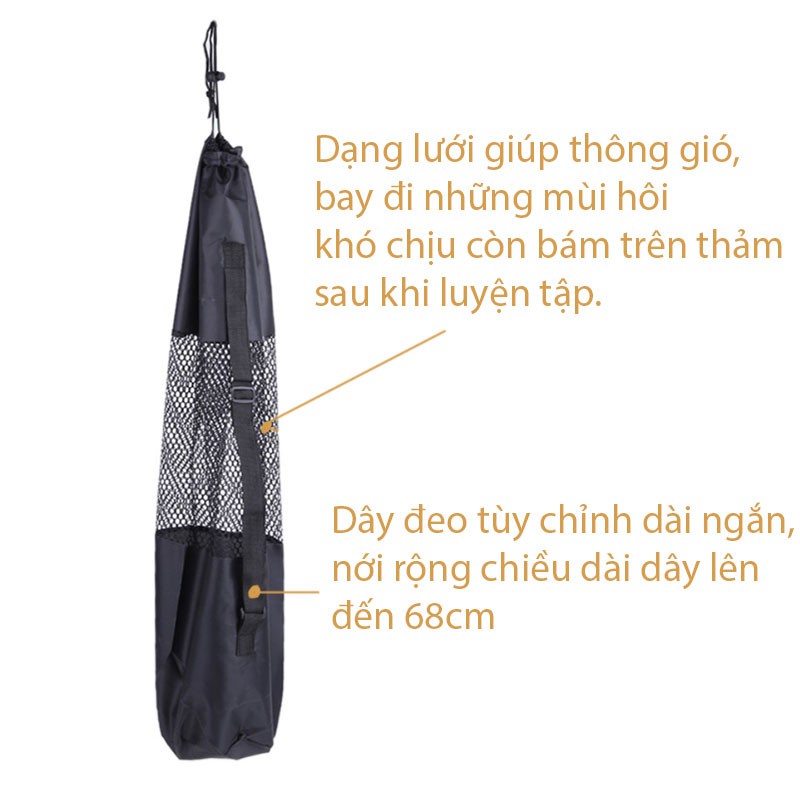 Túi đựng thảm yoga cao cấp, dạng lưới giữa có dây đeo tiện lợi - NgocThi Store