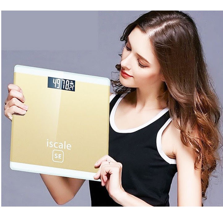 Cân sức khỏe điện tử mặt kính cường lực TẶNG  DÂY ĐO EO