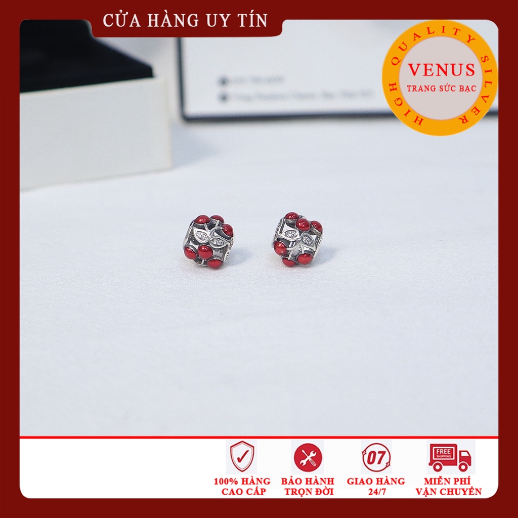 Charm quả cherry đỏ- Trang sức bạc Venus