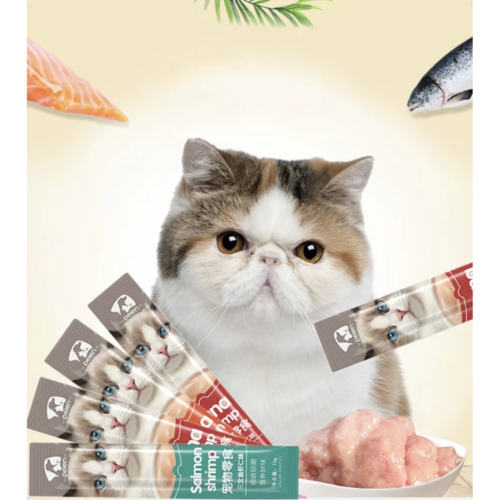 Súp thưởng cho mèo Peien thanh 15gr 3 mùi vị- Thức ăn dinh dưỡng tăng cân Pom's House