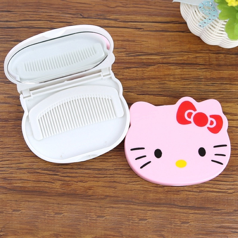 Gương trang điểm bỏ túi kèm lược Hello Kitty