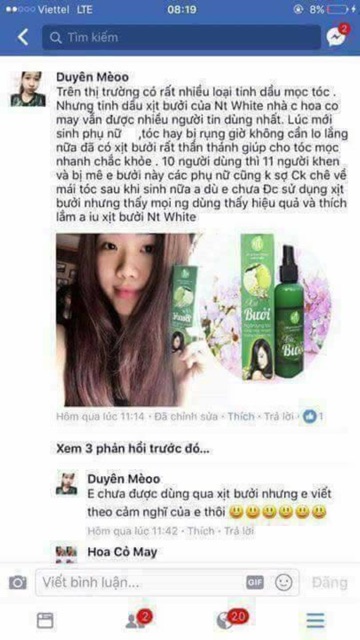 Tinh Dầu Xịt Bưởi NT WHITE Kích Thích Mọc Tóc và giảm rụn | BigBuy360 - bigbuy360.vn