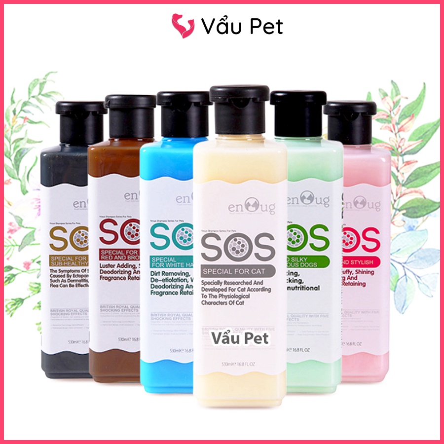Sữa tắm cho chó SOS 530ml poodle, lông trắng, lông tối màu - Sữa tắm chó mèo Vẩu Pet Shop