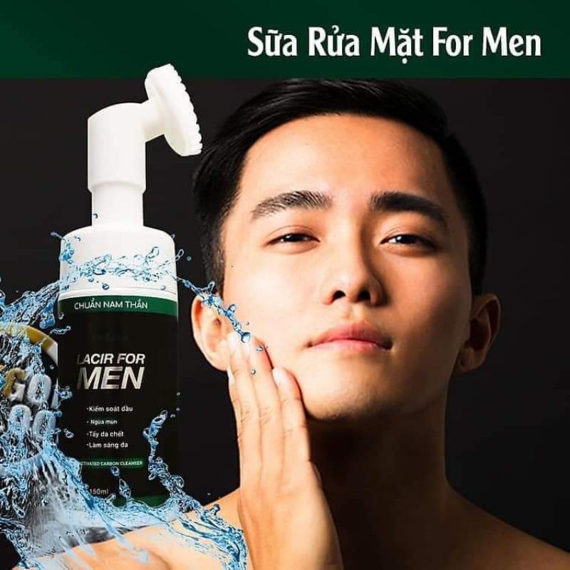 Sữa Rửa Mặt Nam Dr Lacir - Lacir For Men 150ml - Đầu cọ sillicon sạch gấp 10 lần