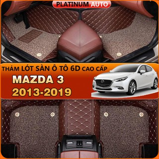 Thảm lót sàn ô tô 6D Mazda 3 2013-2019 da PU cao cấp, không mùi