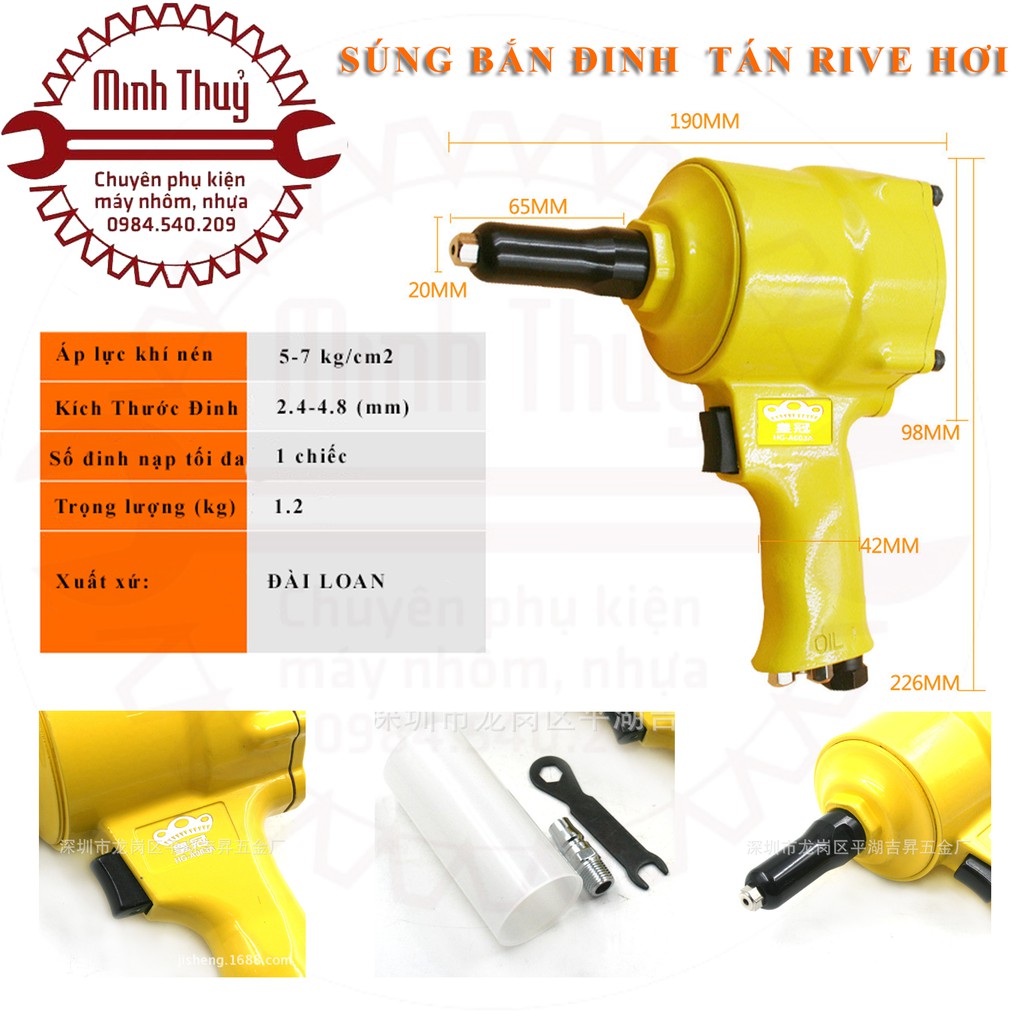 Súng bắn đinh tán rive bằng hơi