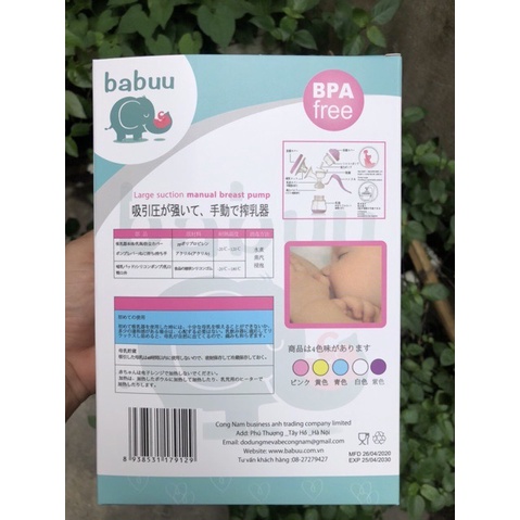Máy hút sữa cầm tay Babuu chính hãng tặng kèm 6 túi trữa sữa cho mẹ bầu