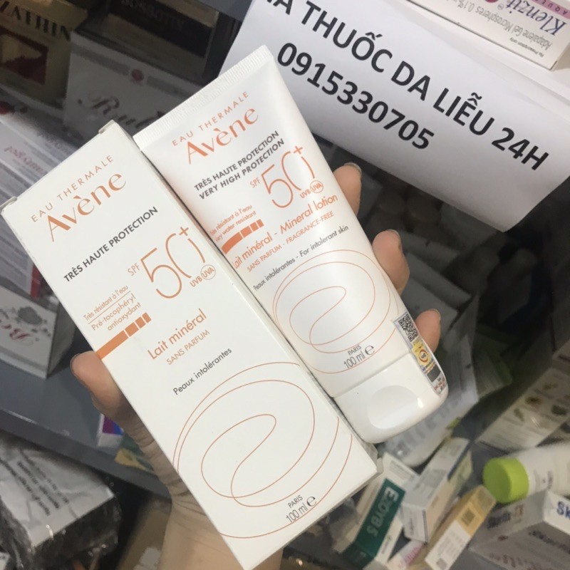 Kem chống nắng dành cho da nhạy cảm Avene mineral lotion spf50+ 100ml