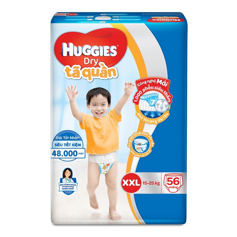 Tã quần Huggies size XL 62 miếng và XXL 56 miếng